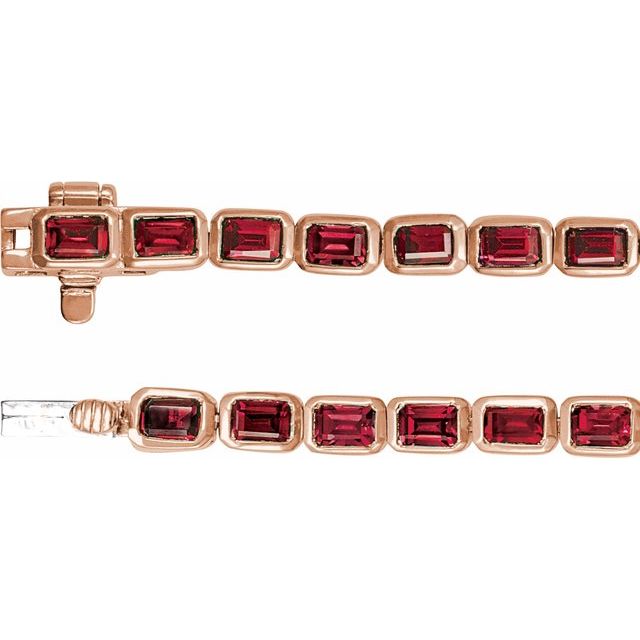 14K Rose Gold Lab-Grown Ruby Tennis Bracelet rose gold variant--14K-rose-gold