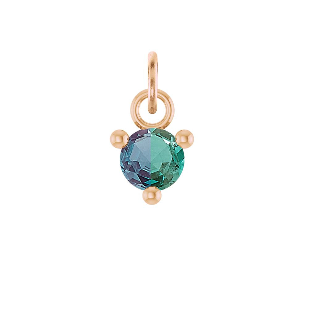 Tiny 14K rose gold Alexandrite birthstone charm handmade in the USA variant--Alexandrite variant--14K-rose-gold