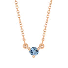 14K rose gold-Aquamarine-Solitaire-Necklace-Lovely-Birthstone-Necklace