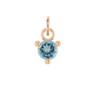 Tiny 14K rose gold Aquamarine birthstone charm handmade in the USA