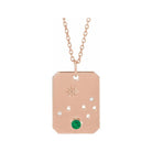 14K rose gold Aries constellation necklace with diamonds and birthstone on gold chain