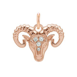 Aries zodiac charm in 14K rose gold with .01ct diamond(Mar-21---Apr-19) variant--Aries variant--14K-rose-gold