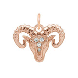 Celestial Aries pendant charm crafted in gold with natural diamond accents variant--14K-rose-gold