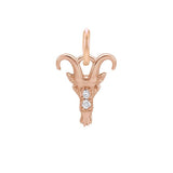 Capricorn zodiac charm in 14K rose gold with .01ct diamond(Dec-22---Jan-19) variant--Capricorn variant--14K-rose-gold