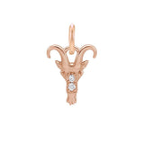 Capricorn zodiac charm in 14K gold with pavé diamond detailing variant--14K-rose-gold