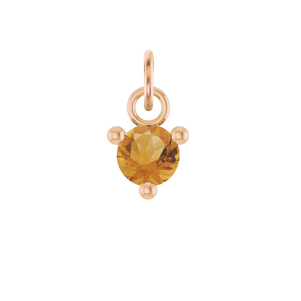 Tiny 14K rose gold Citrine birthstone charm handmade in the USA variant--Citrine variant--14K-rose-gold