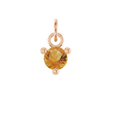 Tiny 14K rose gold Citrine birthstone charm handmade in the USA variant--Citrine variant--14K-rose-gold