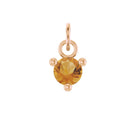 Tiny 14K rose gold Citrine birthstone charm handmade in the USA
