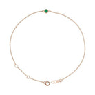 14K rose gold Emerald bracelet, 14K rose gold Emerald birthstone bracelet, 14K rose gold Emerald gemstone bracelet
