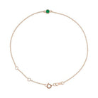 14K rose gold Emerald bracelet featuring a bezel-set birthstone creating the most adorable birthstone bracelet