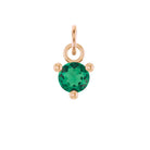 Tiny 14K white gold Emerald birthstone charm handmade in the USA