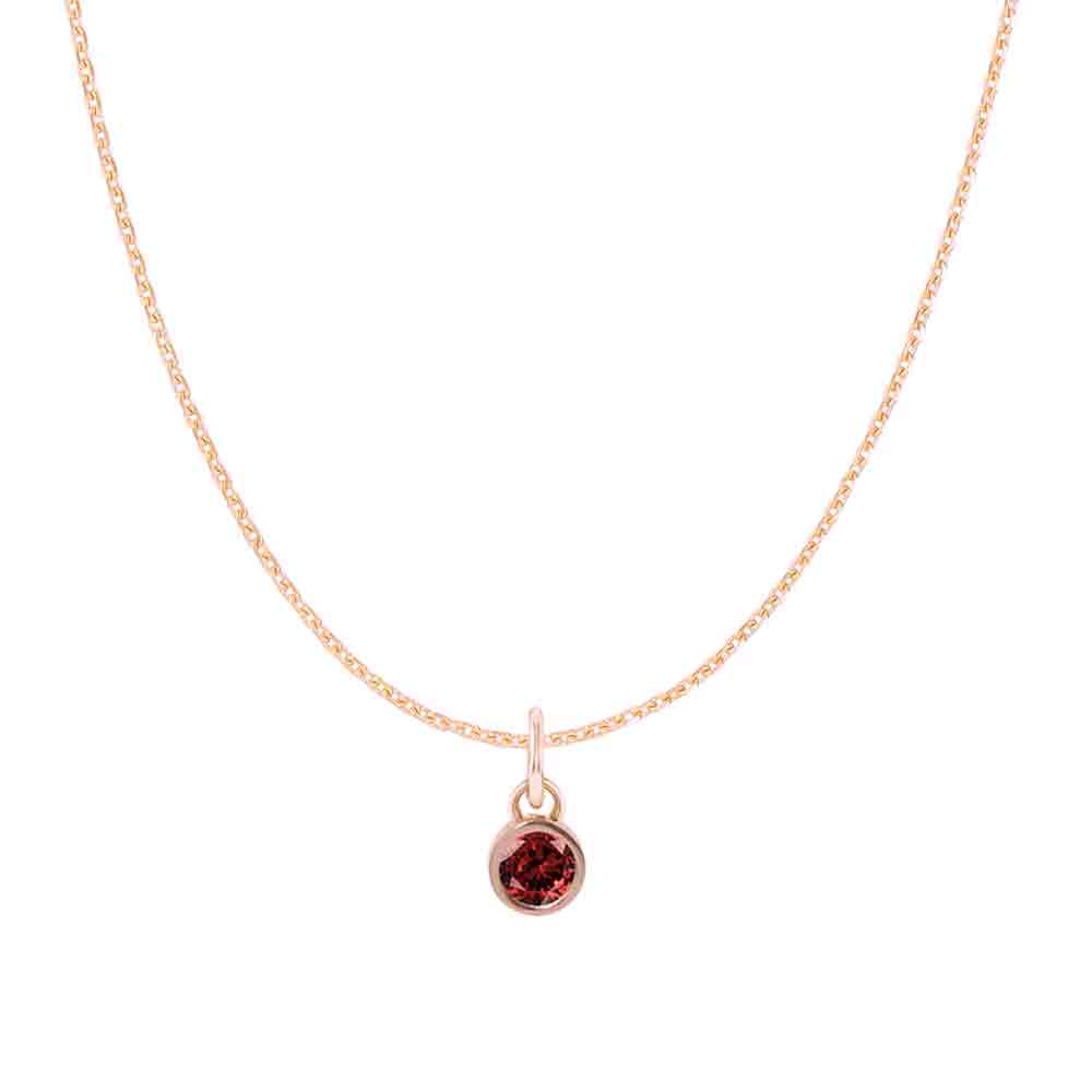Garnet birthstone necklace ‚ simple and elegant charm necklace to mark a special month