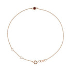 14K rose gold Garnet bracelet featuring a bezel-set birthstone creating the most adorable birthstone bracelet