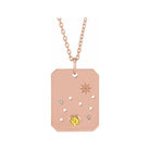 Leo constellation necklace in 14K rose gold, featuring a minimalist star pattern.