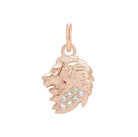 Leo zodiac charm in 14K gold with pavé diamond detailing