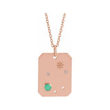 14K rose gold Libra constellation necklace with diamonds and birthstone on gold chain(Sep-23---Oct-22) variant--Libra variant--14K-rose-gold