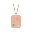 Libra constellation necklace in 14K rose gold, featuring a minimalist star pattern.