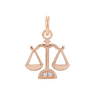 Libra zodiac charm in 14K rose gold with .01ct diamond