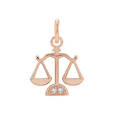 Celestial Libra pendant charm crafted in gold with natural diamond accents variant--14K-rose-gold