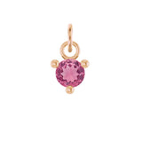 Tiny 14K rose gold Pink Topaz birthstone charm handmade in the USA variant--Pink-Topaz variant--14K-rose-gold