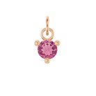 Tiny 14K rose gold Pink Topaz birthstone charm handmade in the USA