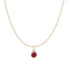 Handmade 14K rose gold-Ruby-Birthstone Charm Necklace makes a peferfect birthstone gift