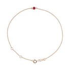 14K rose gold Ruby bracelet featuring a bezel-set birthstone creating the most adorable birthstone bracelet