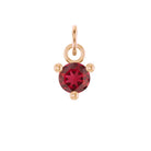 Tiny 14K rose gold Ruby birthstone charm handmade in the USA