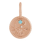 14K rose gold zodiac medallion with Scorpio symbol‚Äîideal for birth chart jewelry.