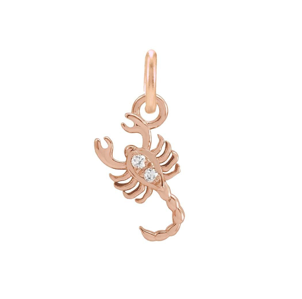 Scorpio zodiac charm in 14K rose gold with .01ct diamond(Oct-23---Nov-21) variant--Scorpio variant--14K-rose-gold