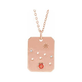 14K rose gold Taurus constellation necklace with diamonds and birthstone on gold chain(Apr-20---May-20) variant--Taurus variant--14K-rose-gold