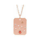 14K rose gold Taurus constellation necklace with diamonds and birthstone on gold chain