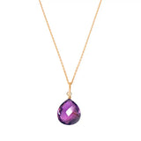 14K rose gold necklace featuring a natural amethyst stone variant--14K-rose-gold