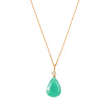 Fine chrysoprase pendant necklace in solid 14K rose gold rose gold variant--14K-rose-gold