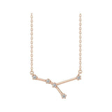 Minimalist Cancer necklace featuring pave diamond constellation in solid gold variant--14K-rose-gold