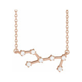 Personalized astrology pendant for Virgo with sparkling diamond details variant--14K-rose-gold