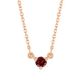 14K rose gold birthstone necklace featuring a petite garnet charm on fine chain. variant--14K-rose-gold