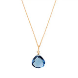 Elegant London blue topaz gemstone necklace in 14K rose gold variant--14K-rose-gold