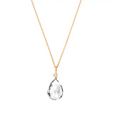 Elegant white topaz gemstone necklace in 14K rose gold variant--14K-rose-gold