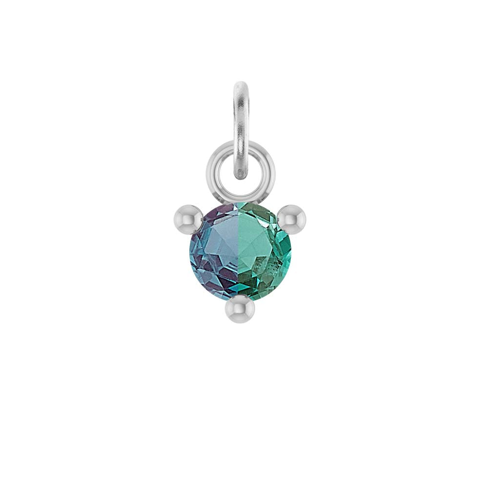 Tiny 14K white gold Alexandrite birthstone charm handmade in the USA variant--Alexandrite variant--14K-white-gold