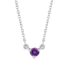 14K white gold-Amethyst-Solitaire-Necklace-Lovely-Birthstone-Necklace