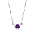 Handcrafted 14K white gold necklace showcasing a brilliant amethyst gemstone accent.