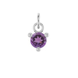 Tiny 14K white gold Amethyst birthstone charm handmade in the USA variant--Amethyst variant--14K-white-gold