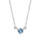 14K white gold-Aquamarine-Solitaire-Necklace-Lovely-Birthstone-Necklace