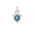 Tiny 14K white gold Aquamarine birthstone charm handmade in the USA