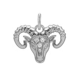Aries zodiac charm in 14K white gold with .01ct diamond(Mar-21---Apr-19) variant--Aries variant--14K-white-gold