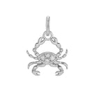 Cancer zodiac charm in 14K white gold with .01ct diamond