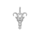 Capricorn zodiac charm in 14K white gold with .01ct diamond(Dec-22---Jan-19) variant--Capricorn variant--14K-white-gold