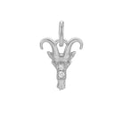 Capricorn zodiac charm in 14K white gold with .01ct diamond