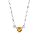 14K white gold-Citrine-Solitaire-Necklace-Lovely-Birthstone-Necklace